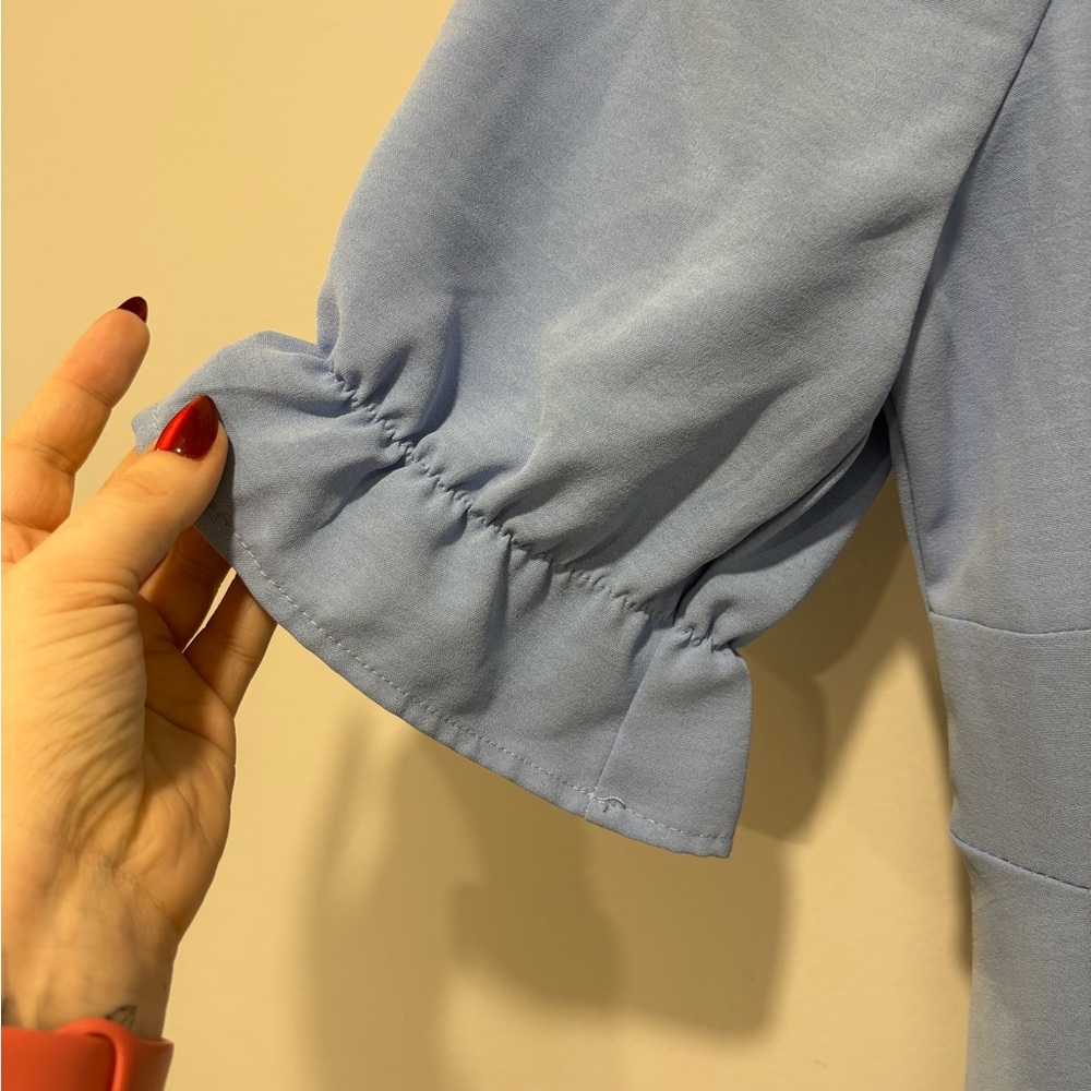 Shein Puff Sleeve Ruched Bust Drawstring Dress - Picture 7 of 7